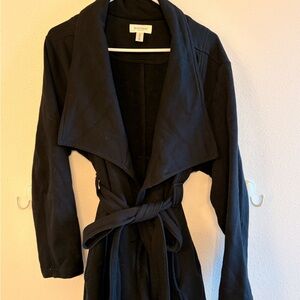 Maternity Black Belted Peacoat